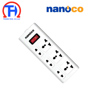 Ổ cắm kéo dài Nanoco NES3332-5S1 3 lỗ cắm đa năng 3 lỗ cắm 2 chấu và 1 công tắc 
