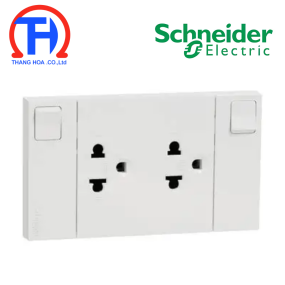 Bộ ổ cắm đôi 3 chấu 16A có công tắc M3T_SIS_WE Schneider - AvatarOn A Series