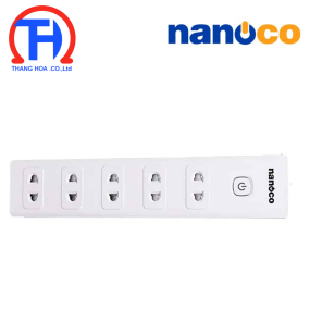 Ổ cắm kéo dài Nanoco  NES5215-5 5 lỗ cắm 2 chấu và 1 công tắc 5m