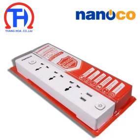 Ổ cắm kéo dài Nanoco NES332U-5 3 lỗ cắm đa năng 2 ổ cắm USB 2 công tắc