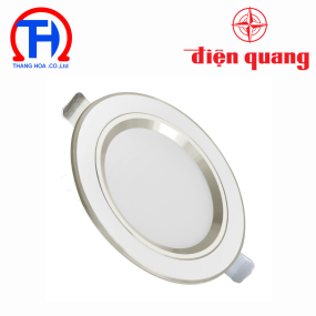 Bộ đèn LED Downlight Điện Quang ĐQ LRD18 CS viền bạc (8W, Ø90, đổi màu, bầu kín)