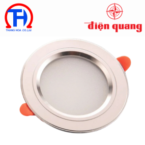 Bộ đèn LED Downlight Điện Quang ĐQ LRD17 viền bạc  (078CS/098CS đổi màu Ø90 bầu nhôm kín)