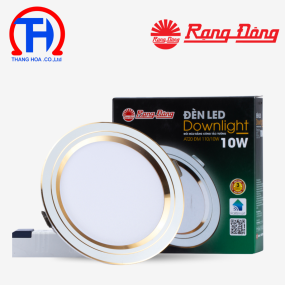 Đèn LED âm trần Downlight đổi màu AT20 viền vàng 110/10W