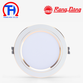 Đèn LED âm trần Downlight đổi màu AT10 viền vàng 90/10W