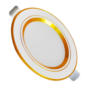 Bộ đèn LED Downlight Điện Quang ĐQ LRD18 CS viền vàng (10W, Ø90, đổi màu, bầu kín)