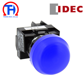 Đèn báo màu xanh da trời, không biến thế, IP65 ngoài mặt tủ, mặt lồi YW1P-2EQ4S Idec