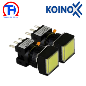 Nút nhấn nhấn nhả KPB16SM-Y2 Koino hình vuông màu vàng