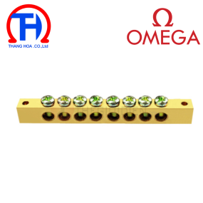 Cầu nối dây OMEGA, đồng trần 8 cực  lỗ Ø 5.2mm