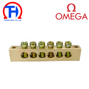 Cầu nối dây OMEGA, đồng trần 6 cực  lỗ Ø 5.2mm