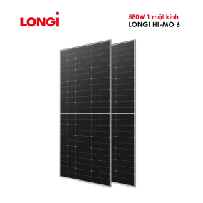 TẤM PIN NĂNG LƯỢNG MẶT TRỜI Longi Himo 6 580W 1 MẶT KÍNH 